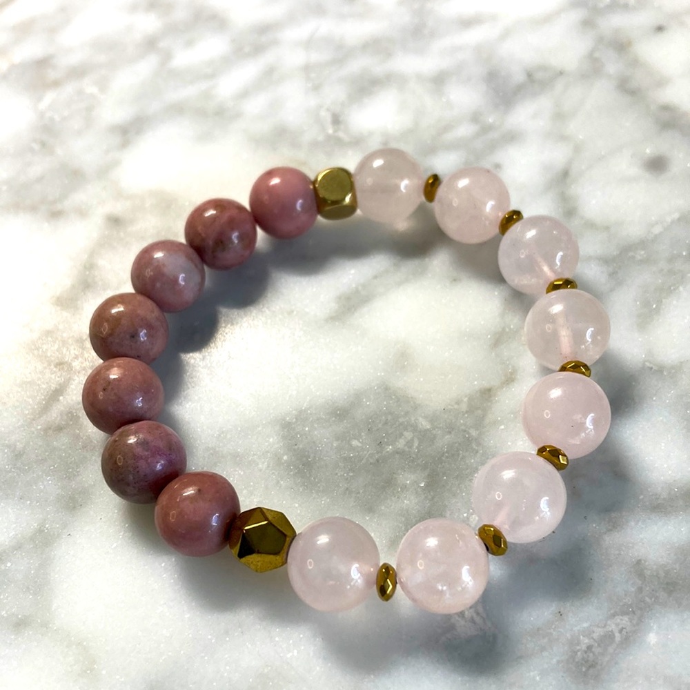 Rose Quartz & rhodonite bracelet